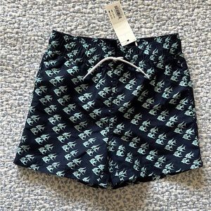 Janie and Jack swim tricks navy with blue fish print NWT size 4